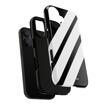 Diagonal Bands Noir iPhone 16 Pro Case - Tough