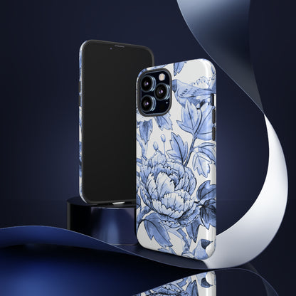 Watercolor Blue Floral - Protective Phone Case