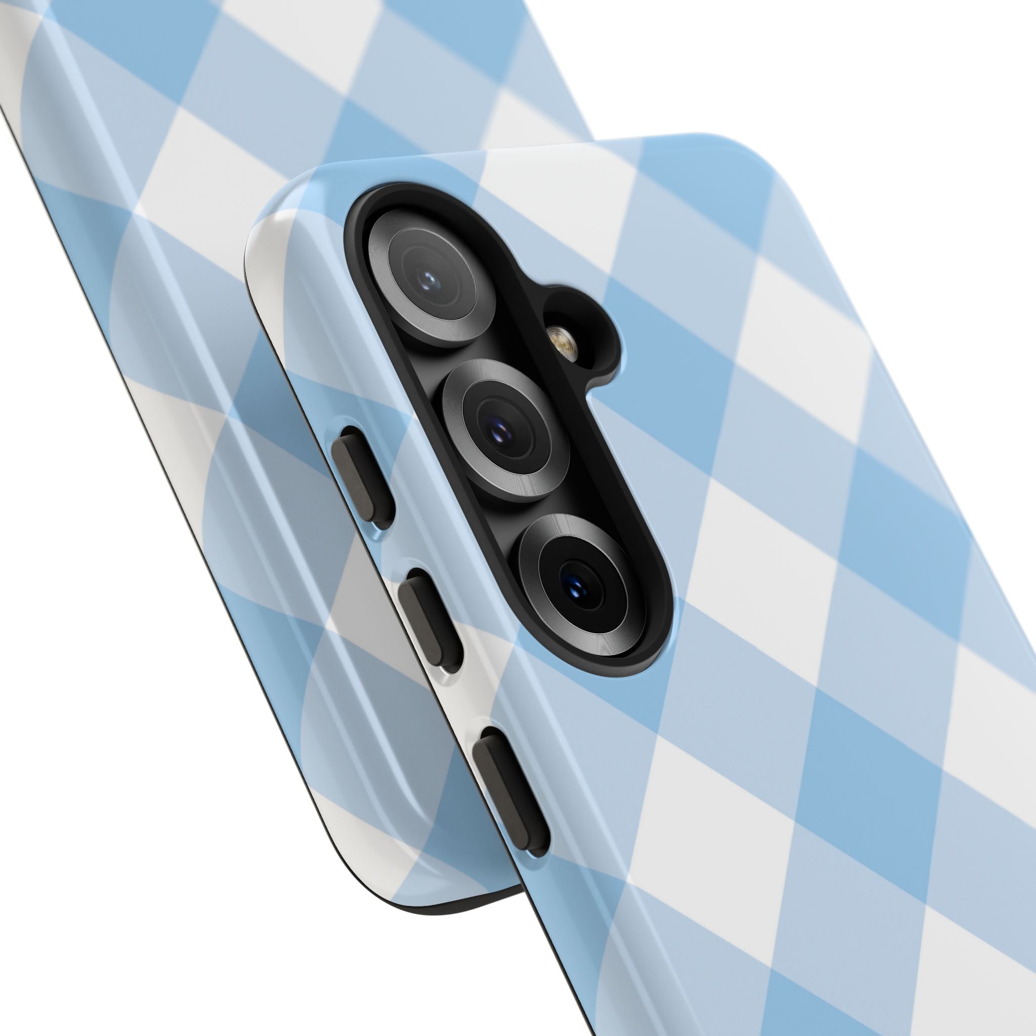 Soft Blue Gingham Elegance - Samsung Case
