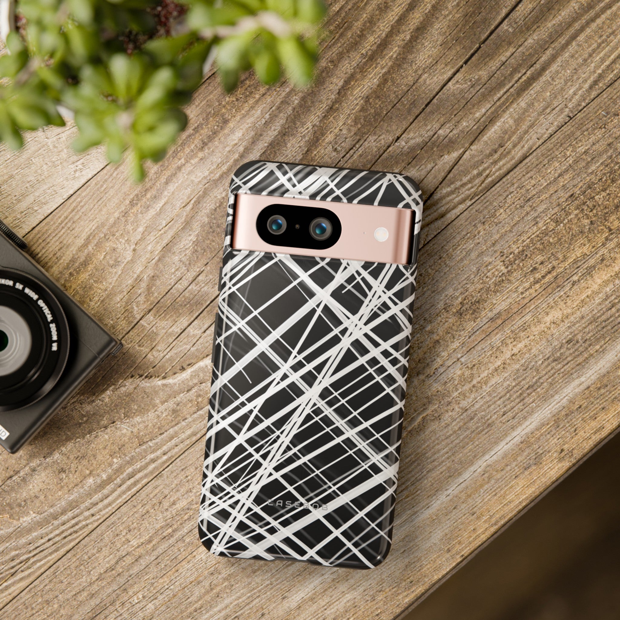 White Line Elegance - Protective Phone Case