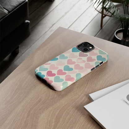 Retro Hearts Symmetry - iPhone Case