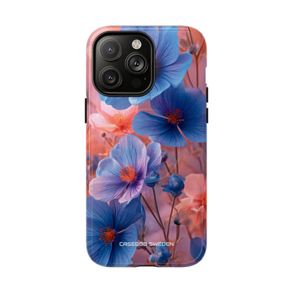 Blue Peach Blossoms - Tough + MagSafe® iPhone 14 Phone Case