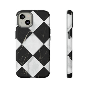 Check Marble - Protective Phone Case