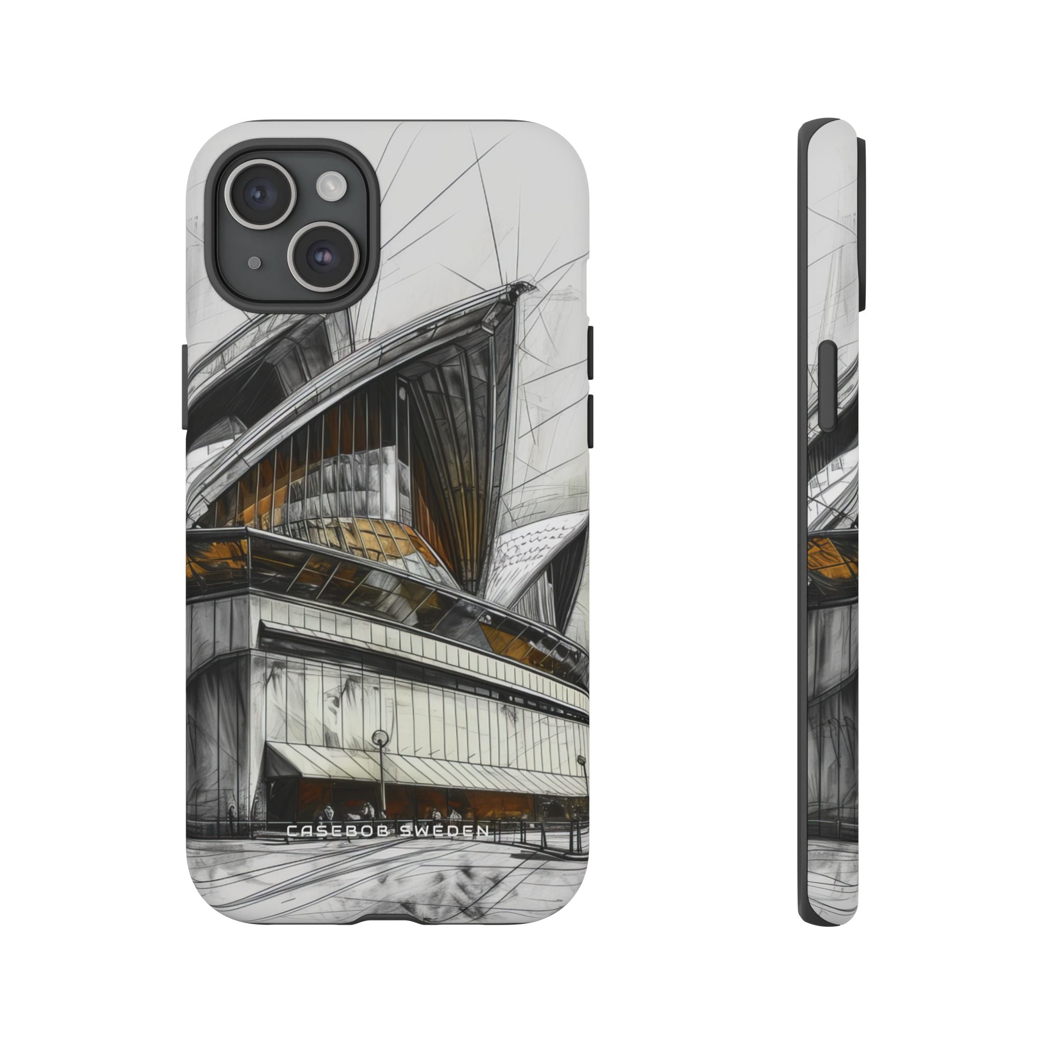 Architectural Curves in Line Formation iPhone 15 - Tough Phone Case