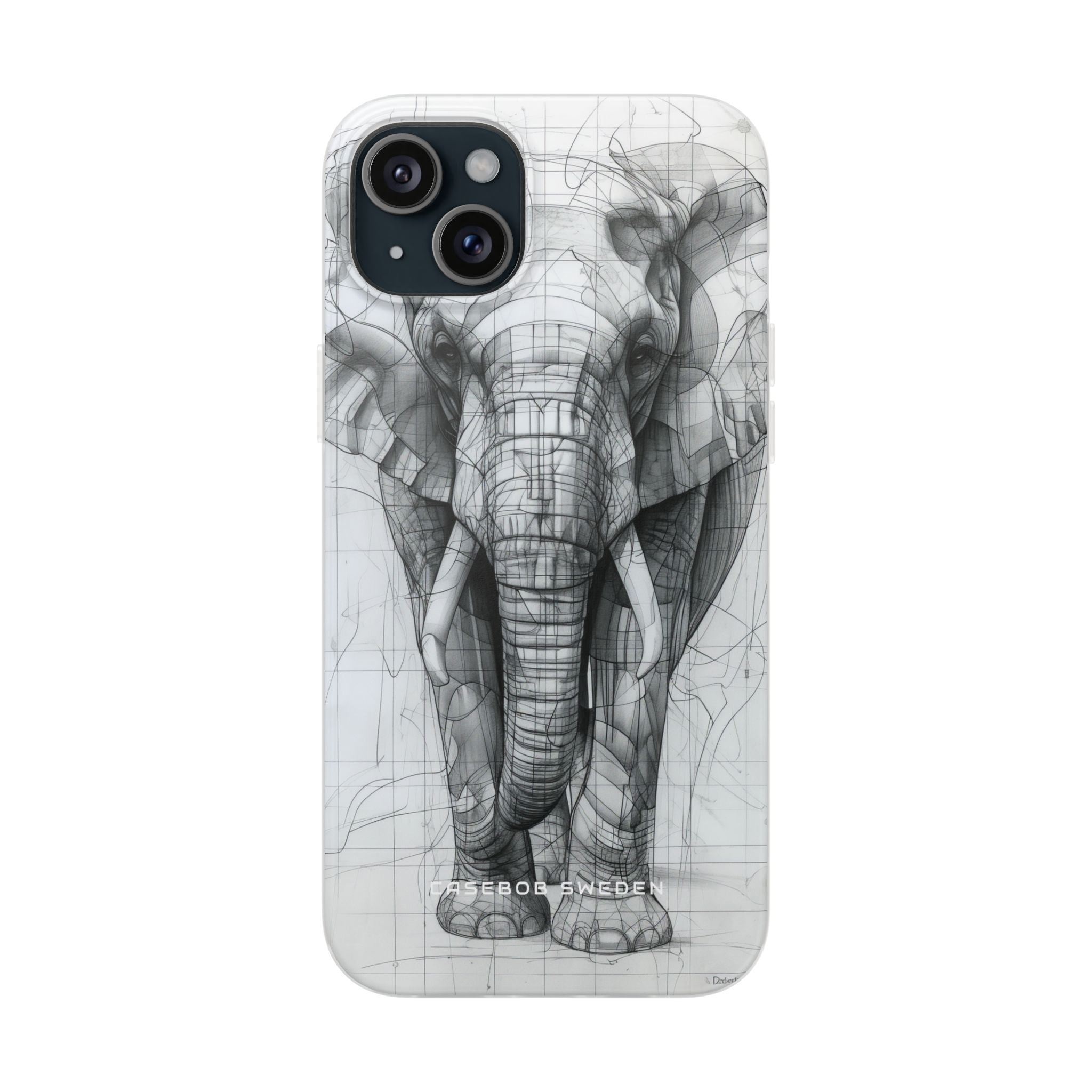 Elephant Line Geometry iPhone 15 - Flexi Phone Case