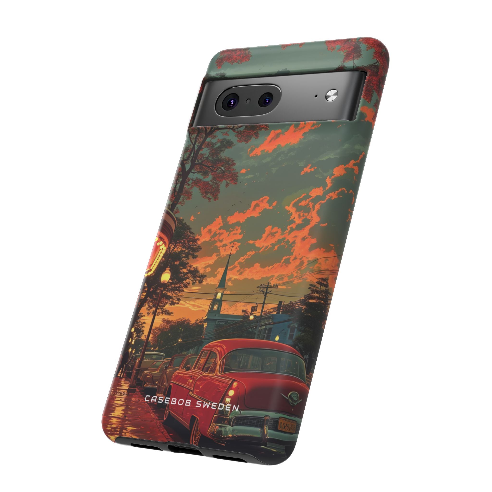 Mid-Century Nostalgia Streetscape Google Pixel 7 - Tough Phone Case