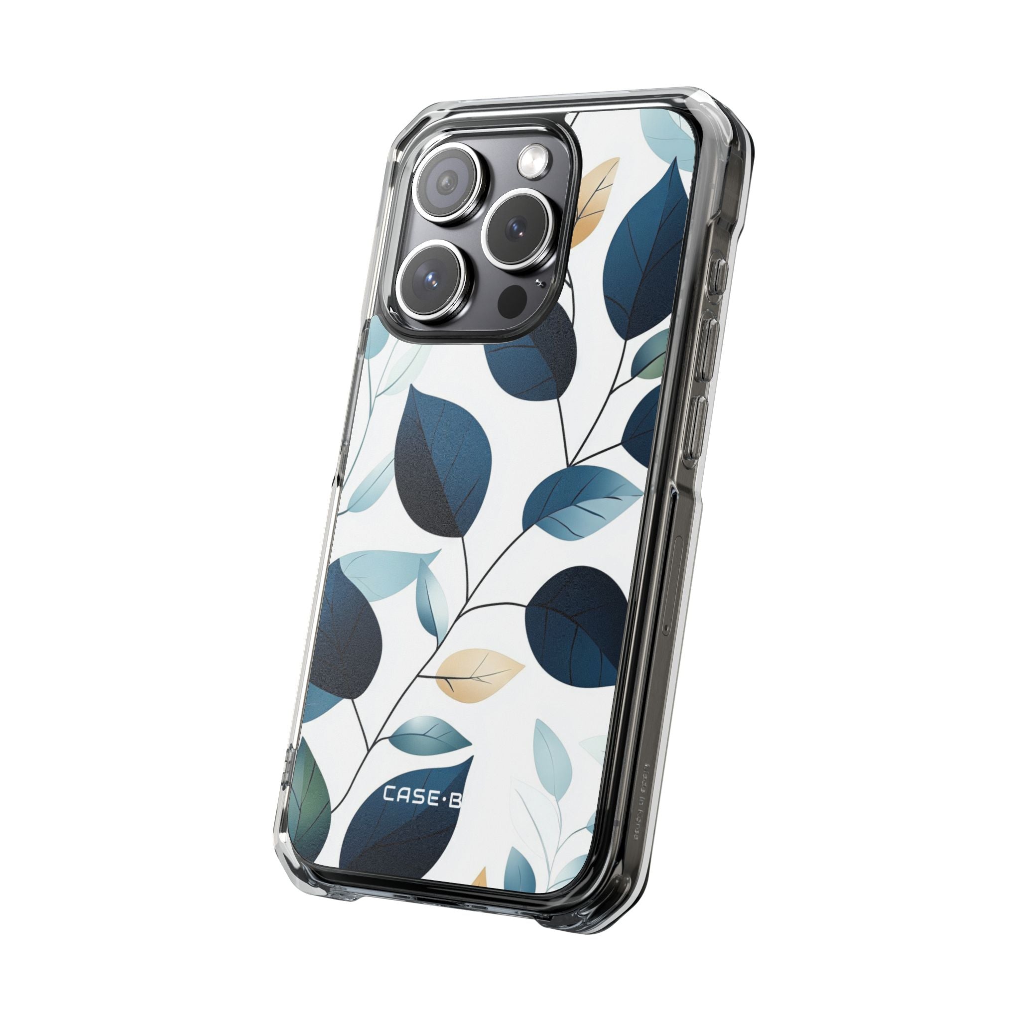 Navy Leaf Veins iPhone 15 Pro Case - Impact