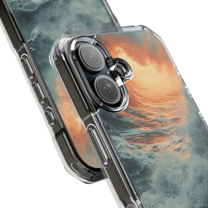 Fiery Wave Power - Clear Impact iPhone 16 Phone Case