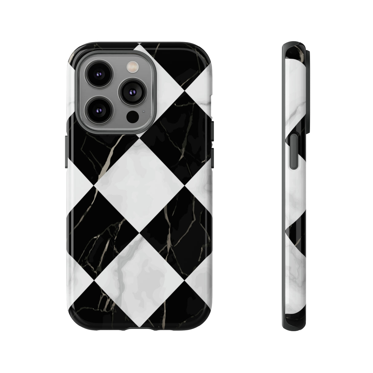 Check Marble - Protective Phone Case