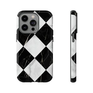 Check Marble - Protective Phone Case