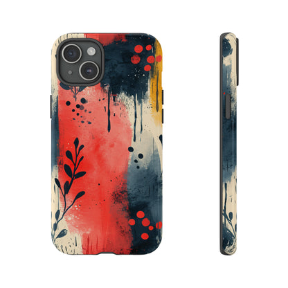 Scandinavian Leafy Brushstrokes - Protective Phone Case