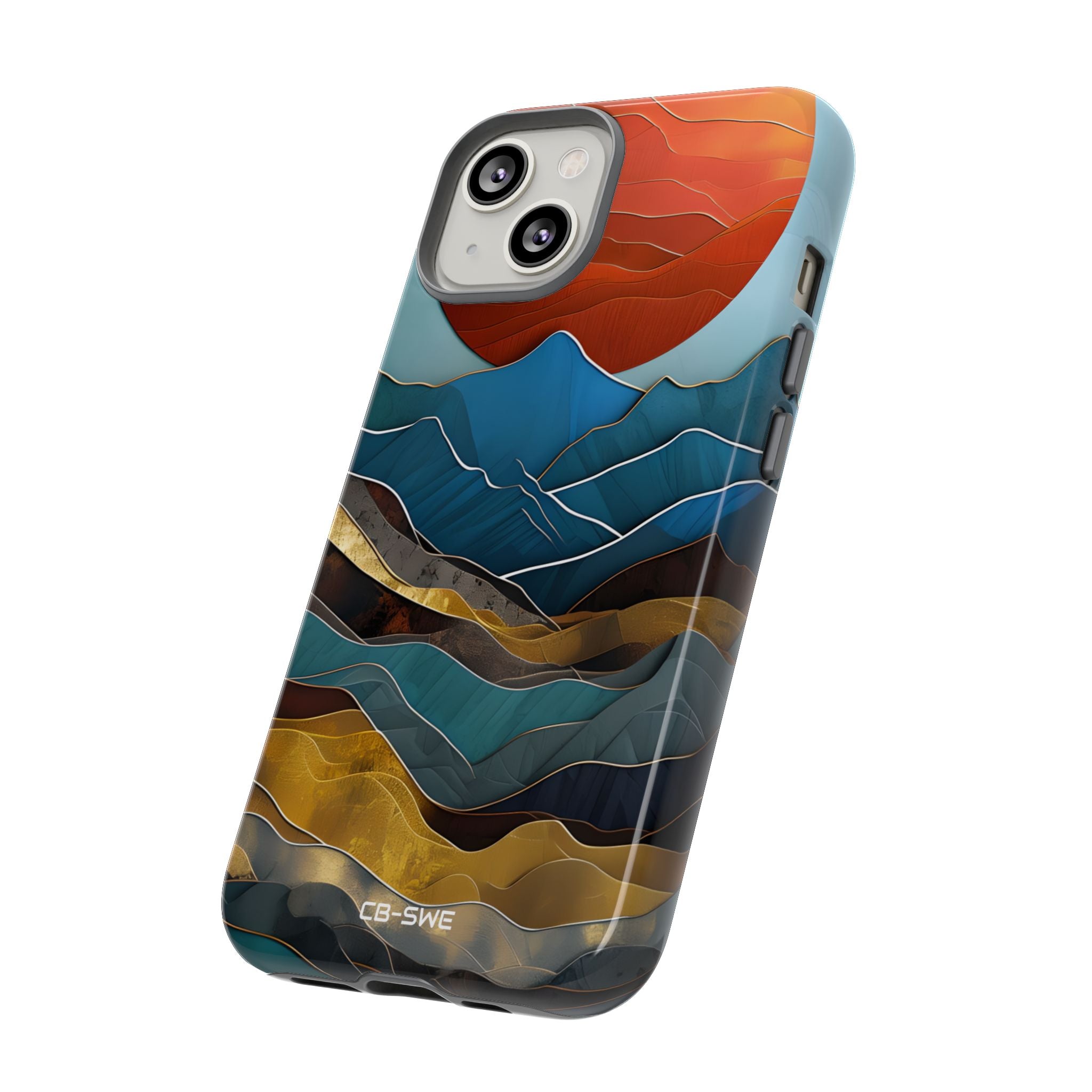 Sunset Geometry Waves - iPhone Case