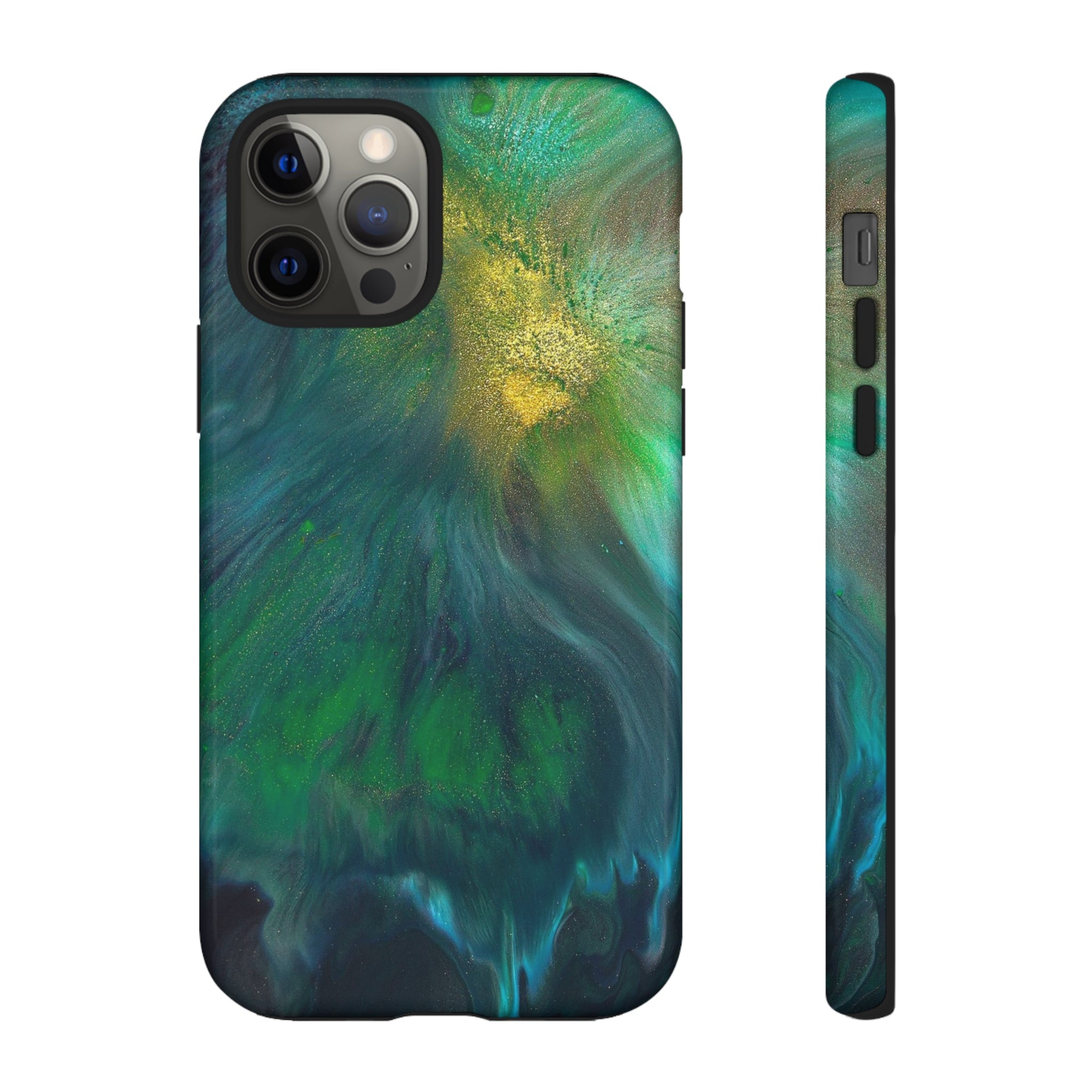 Beryll Green Ink Art iPhone Case (Protective) iPhone 12 Pro Glossy Phone Case