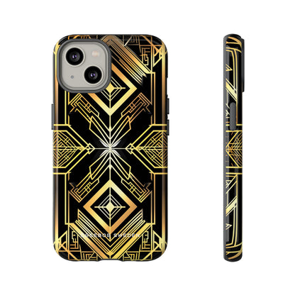 Golden Geometric Opulence iPhone 14 - Tough Phone Case