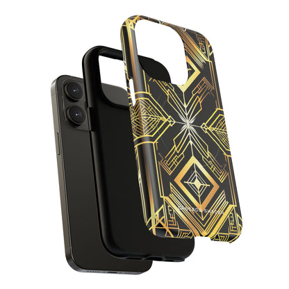 Golden Geometric Opulence iPhone 14 | Tough+ Phone Case