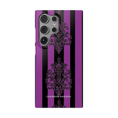 Gothic Elegance with Vertical Stripes and Ornamental Motifs Samsung S24 - Slim Phone Case