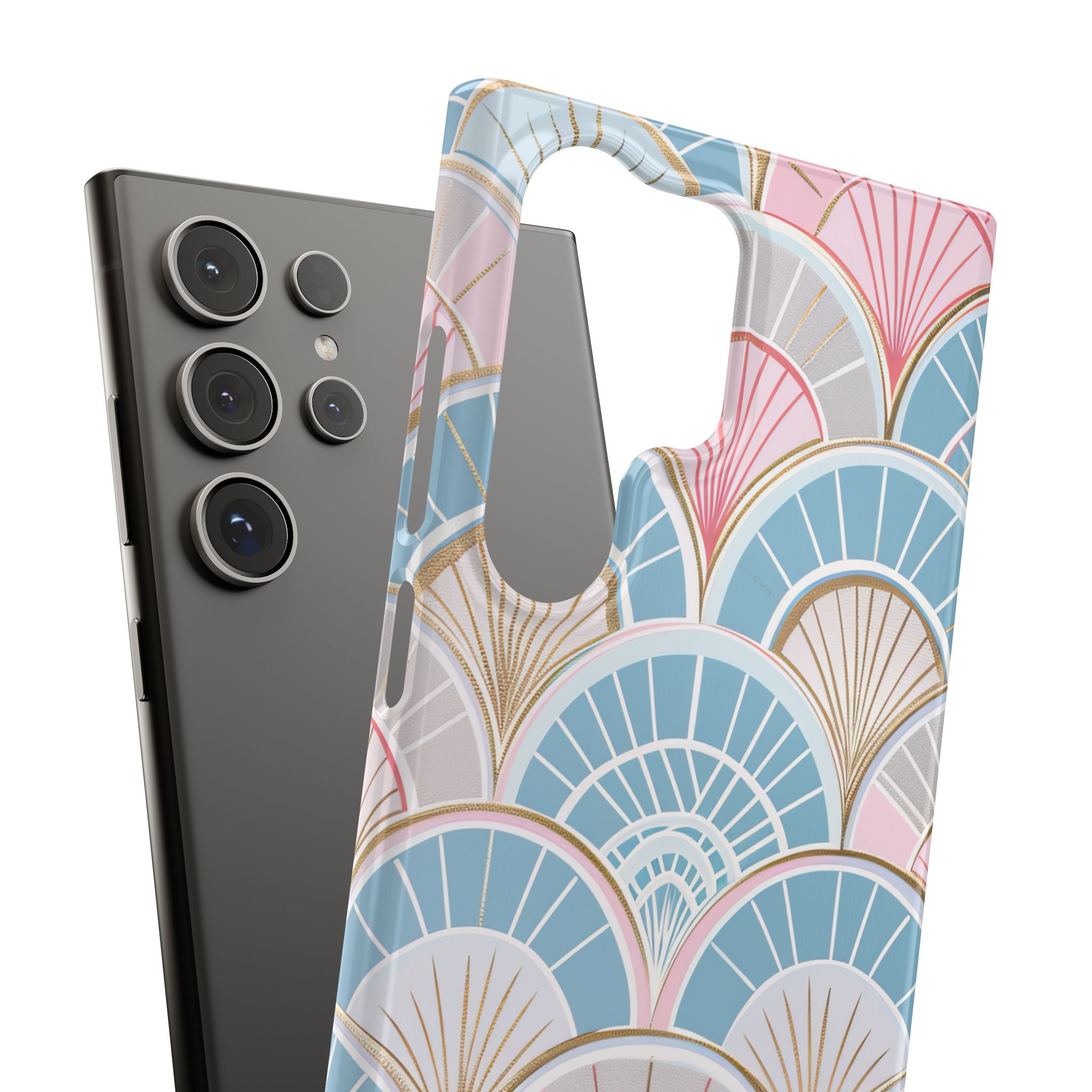 Art Deco Pastel Fan Pattern - Slim Samsung S24 Phone Case