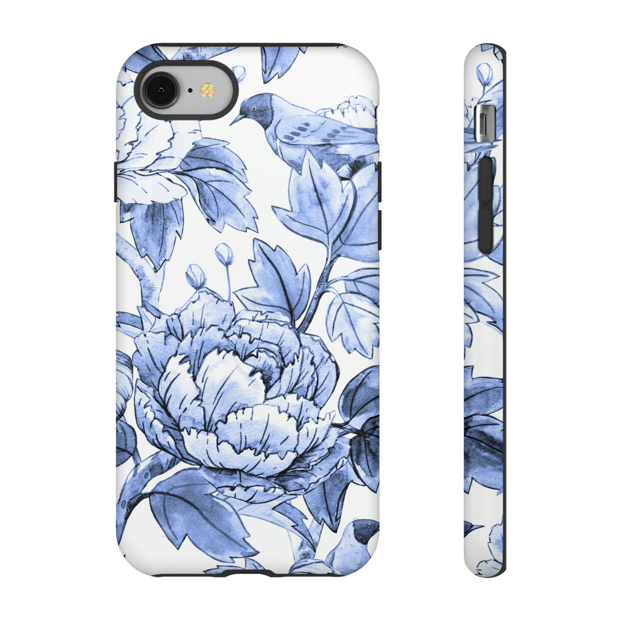 Watercolor Blue Floral - Protective Phone Case