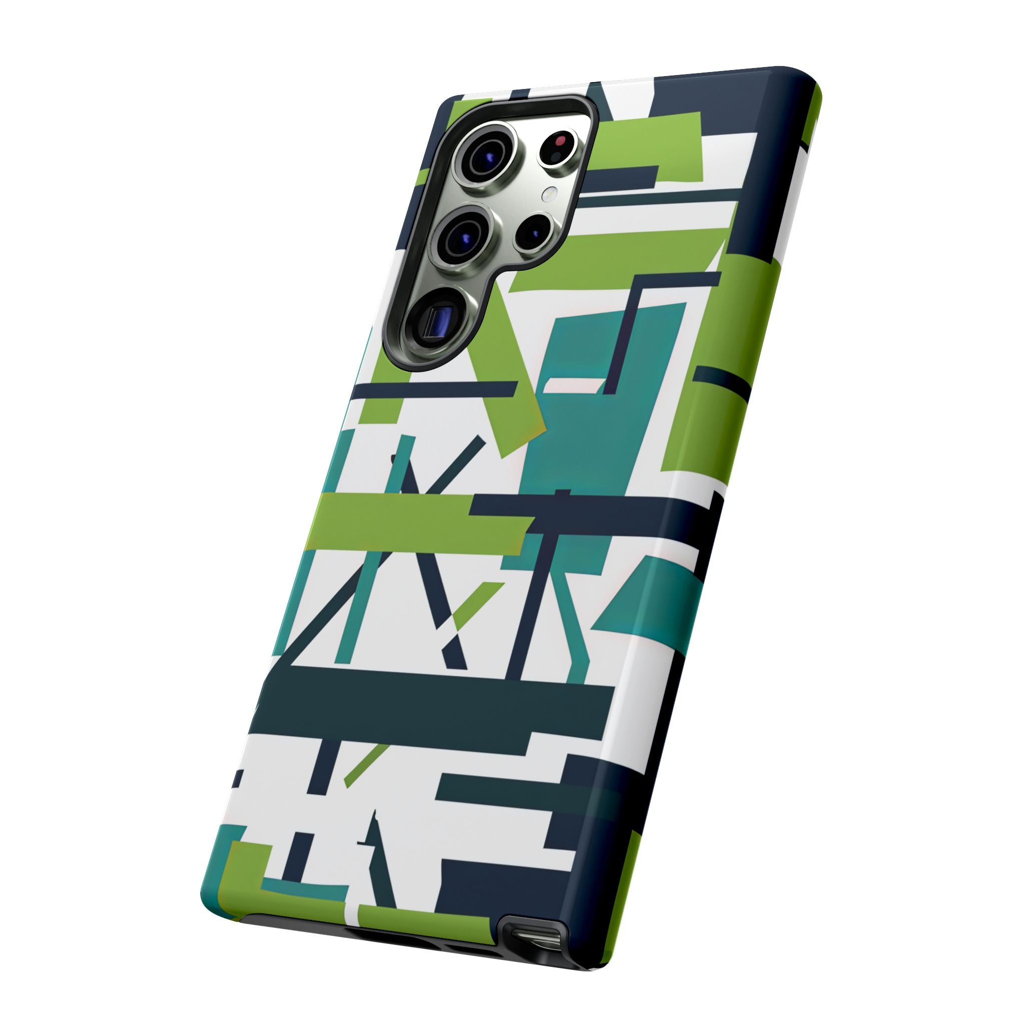 Green Geometry Glide Samsung S23 - Tough Phone Case