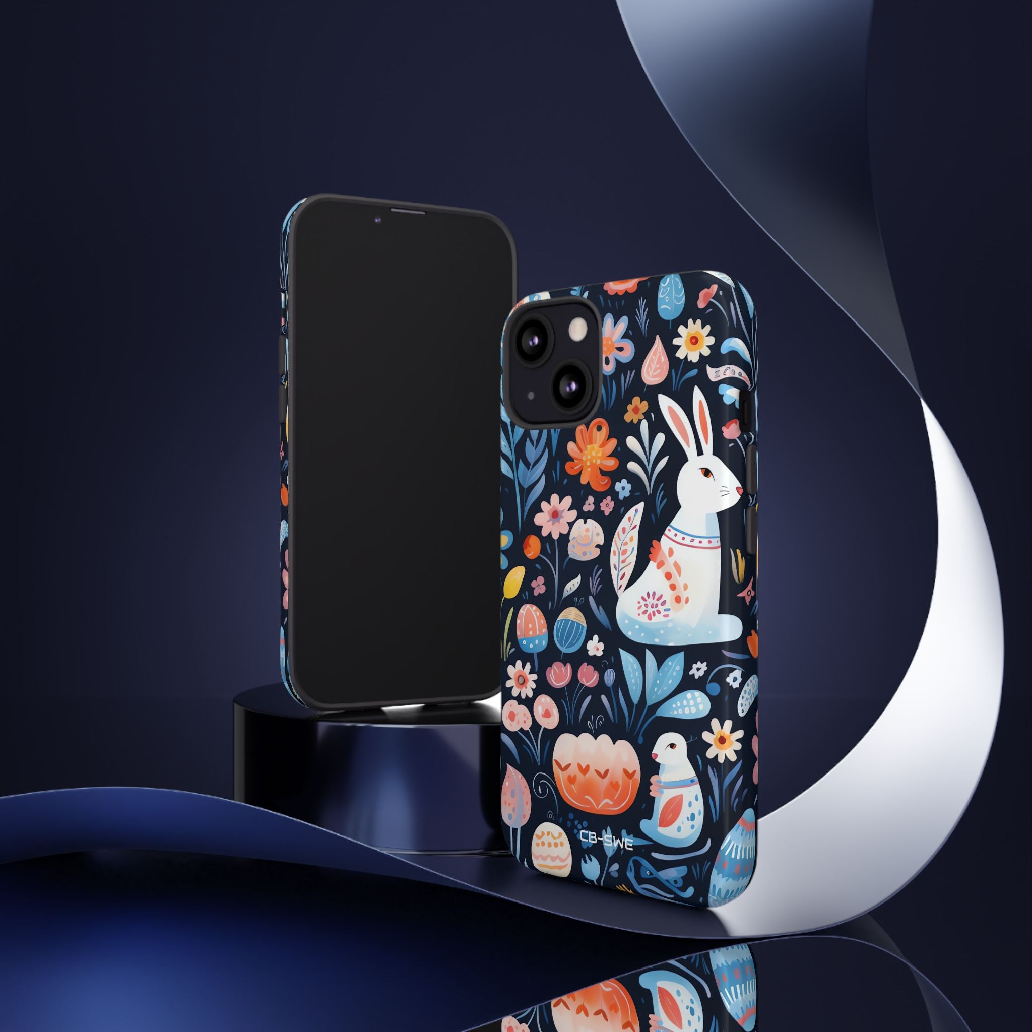 Bunnies Play Among Flowers - iPhone Case
