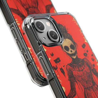 Haunting Scarlet Descent iPhone 14 - Clear Impact Phone Case