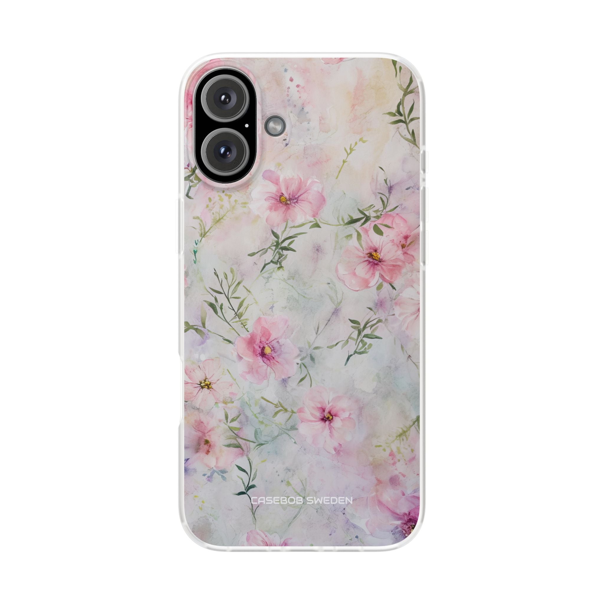 Pink Floral Watercolor Decor - Flexi iPhone 16 Phone Case