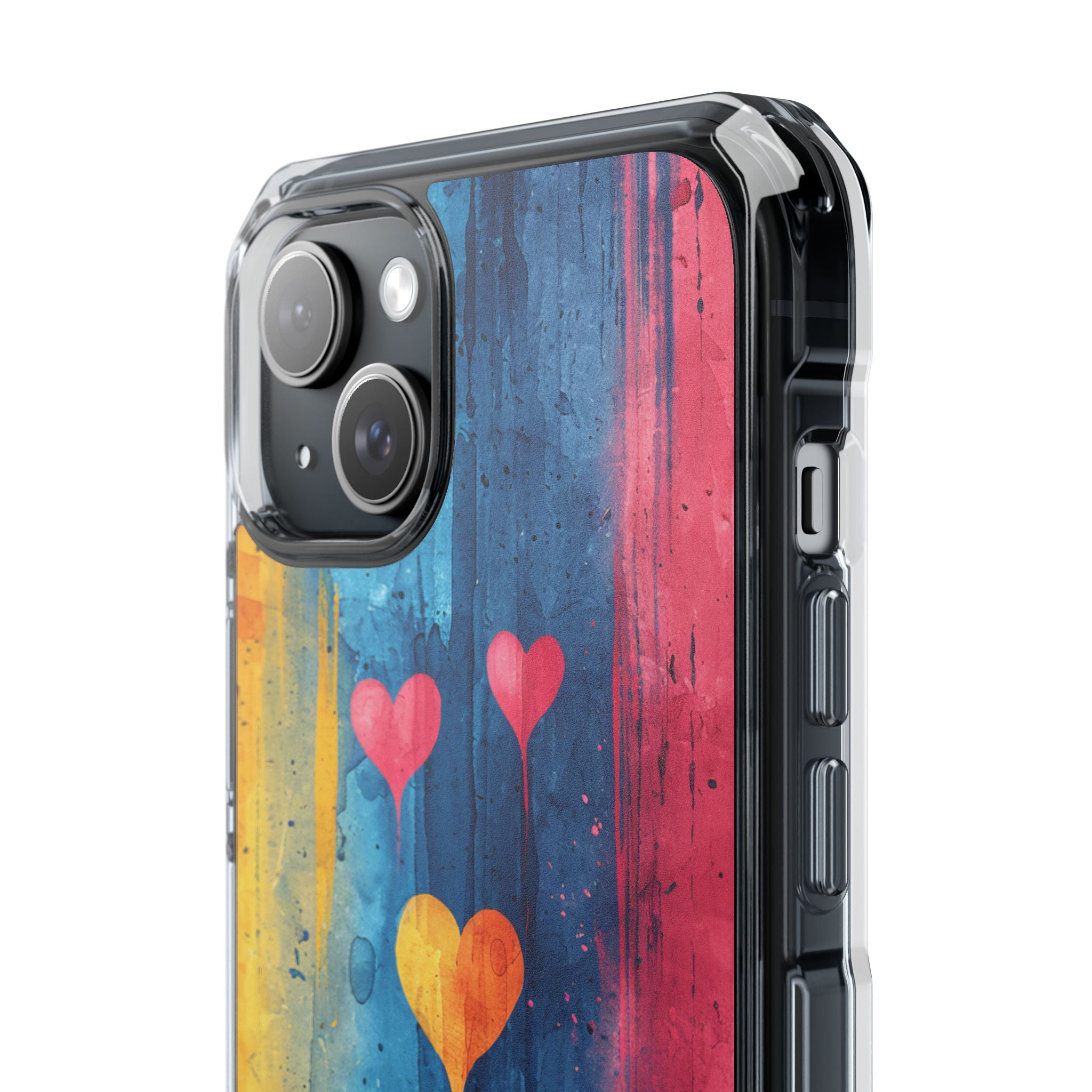 Hearts Watercolor Art - Clear Impact iPhone 15 Phone Case