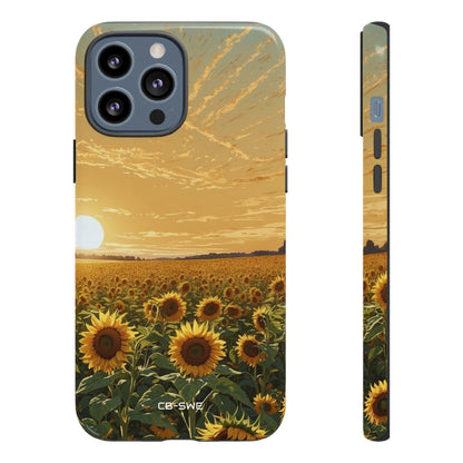 Sunflowers Embrace Sunset - iPhone Case