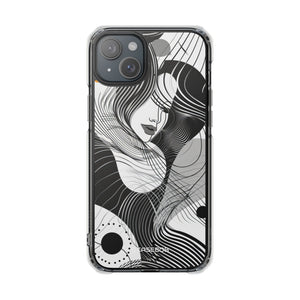 Fluid Noir Rhythm - Phone Case for iPhone (Clear Impact - Magnetic)