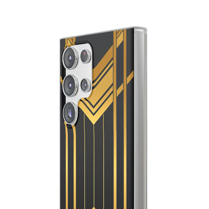 "Golden Art Deco Symmetry in Geometric Elegance" Samsung S23 - Flexi Phone Case