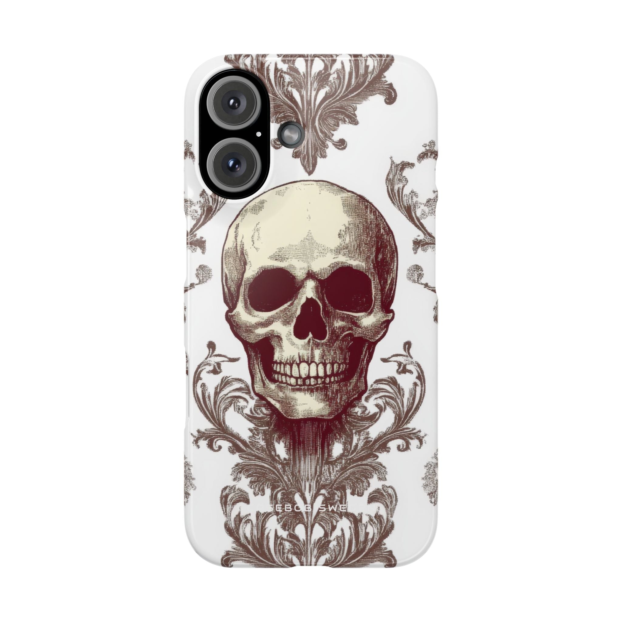 Gothic Skulls and Ornate Foliage iPhone 16 - Slim Phone Case