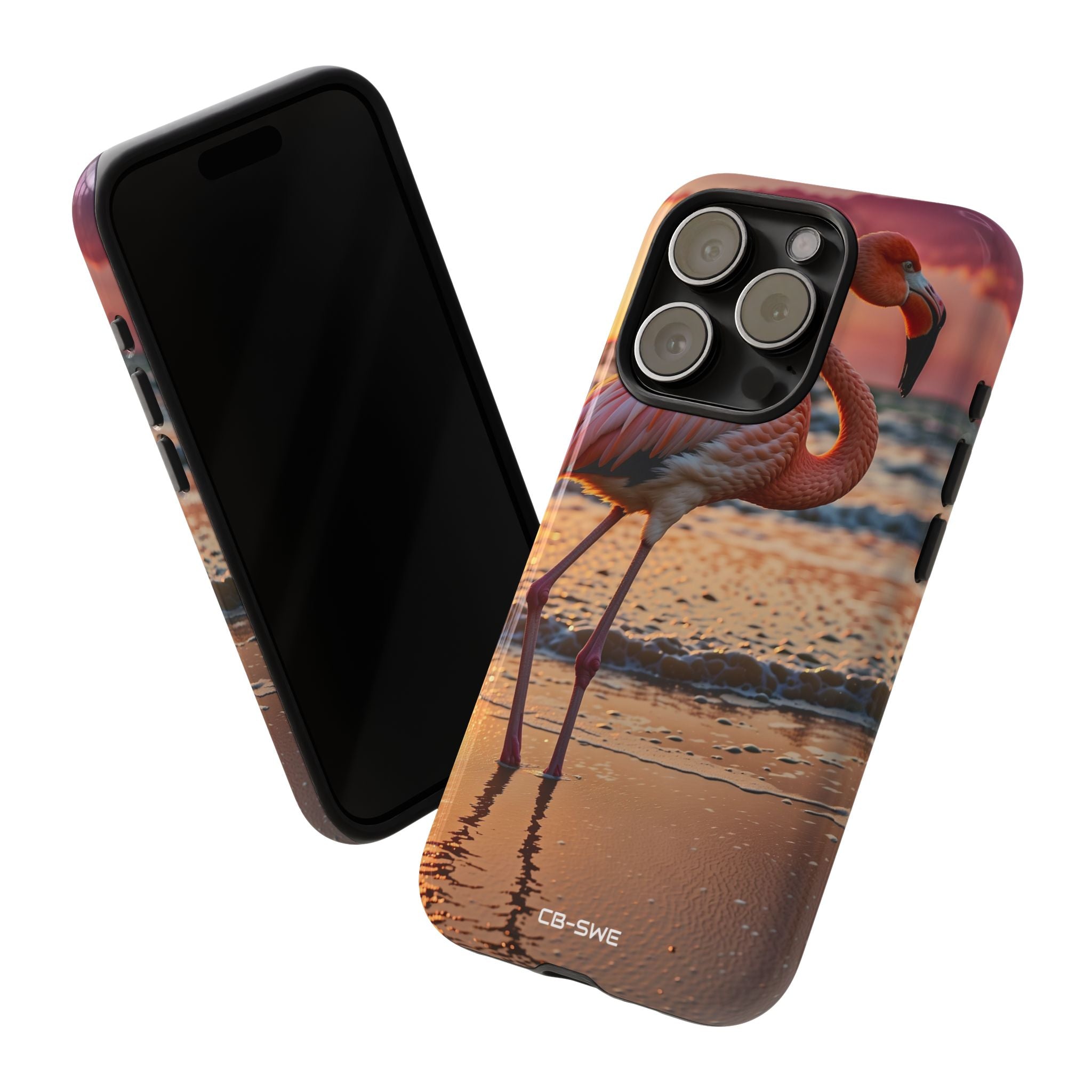 Sunset Flamingo Stand - iPhone Case