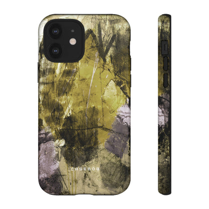 Yellow Grunge Art Phone Case - Protective Phone Case