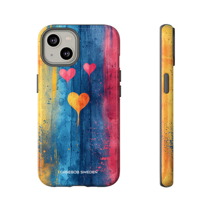 Hearts Watercolor Art - Tough iPhone 14 Phone Case