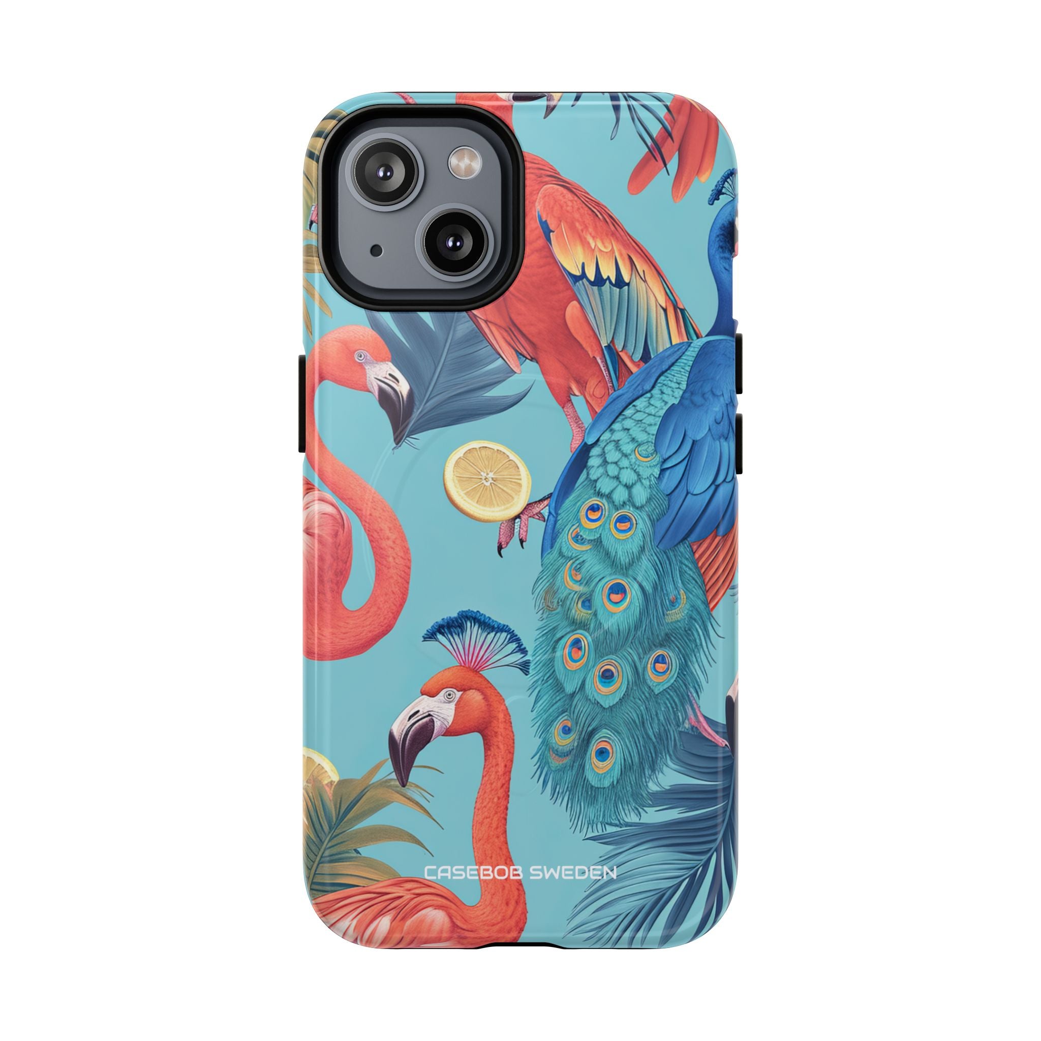 Tropical Flamingo Bliss - Tough + MagSafe® iPhone 14 Phone Case