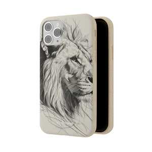 Majestic Linework Lion | Biodegradable Phone Case