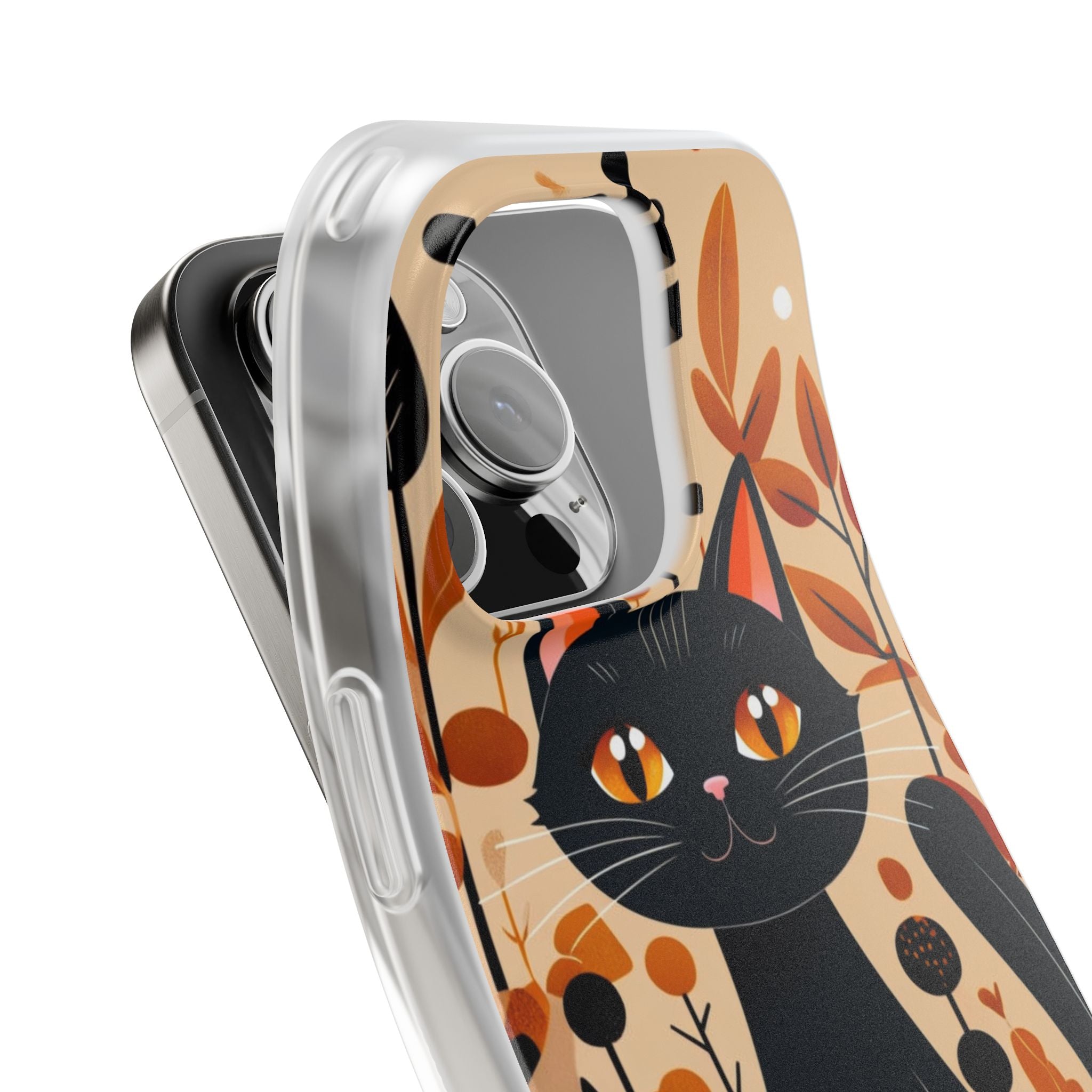 Black Cat Glow iPhone 16 Pro Case - Soft