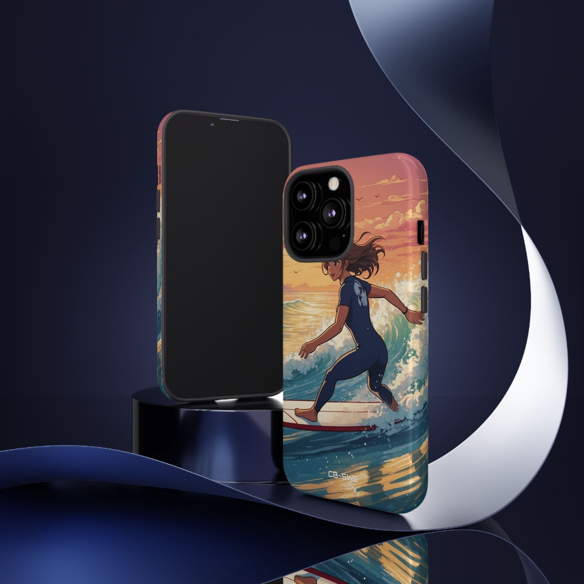 Surfing Into Sunset - iPhone Case