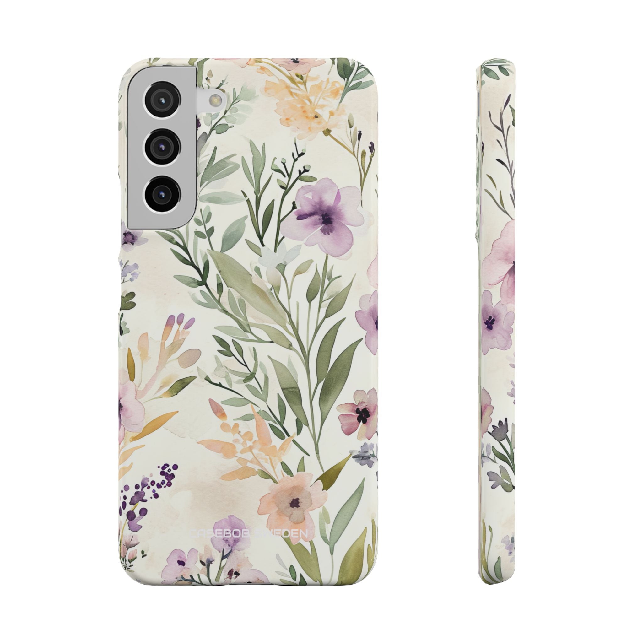 Soft Green Lavender Floral Pattern - Slim Samsung S22 Phone Case