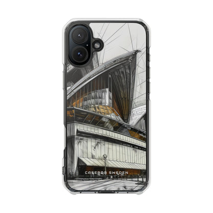 Architectural Curves in Line Formation iPhone 16 - Clear Impact Phone Case