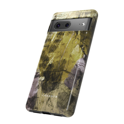 Yellow Grunge Art Phone Case - Protective Phone Case