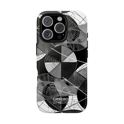 Labirinto a Cerchio Monocromatico iPhone 16 - Tough