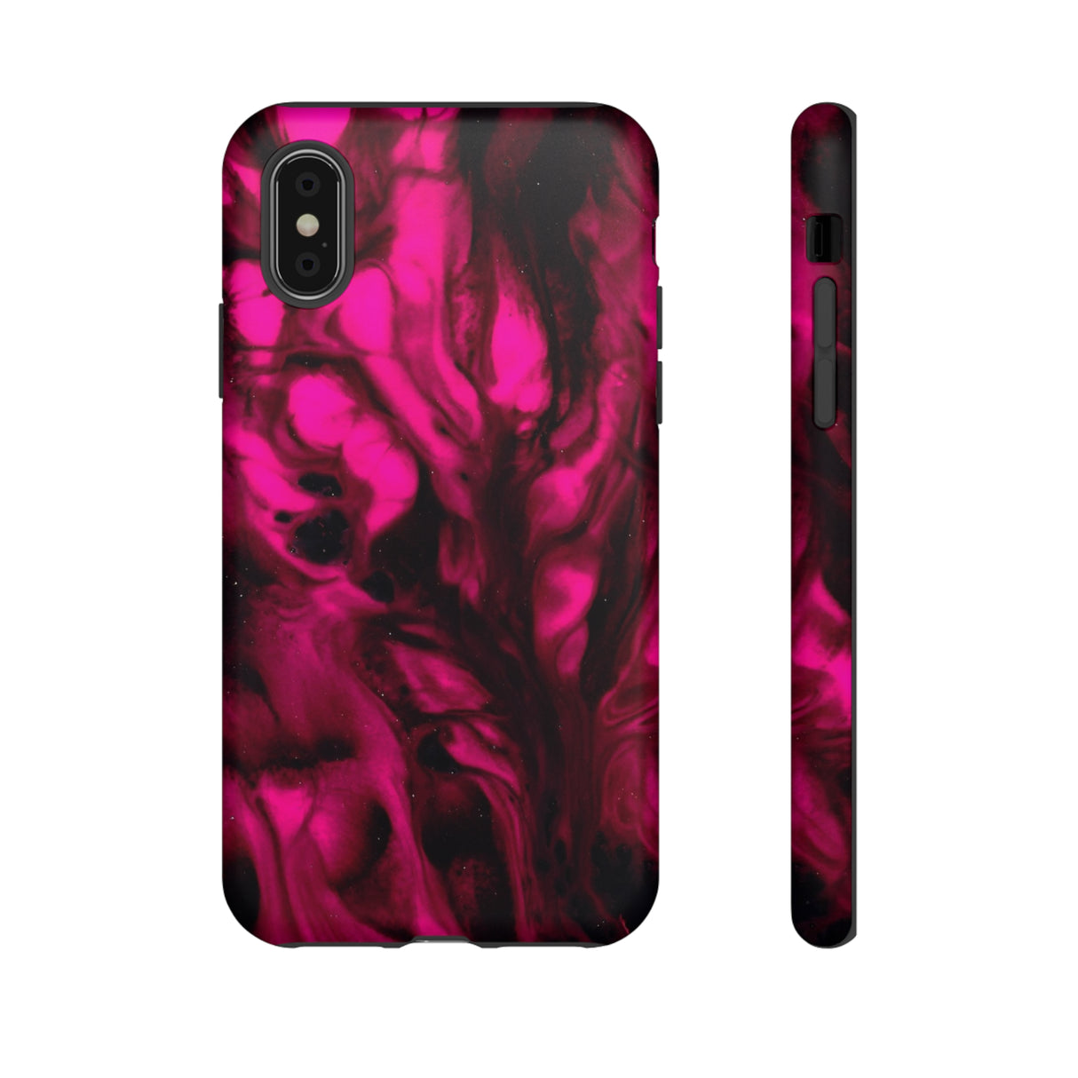 Bright Pink Ink Art iPhone Case (Protective) iPhone X Matte Phone Case