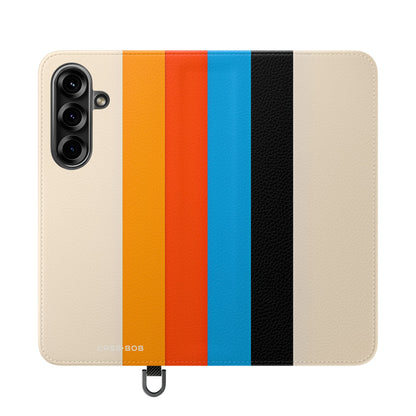 Sateenkaariraitoja beige - Samsung S25 -lompakkokotelo