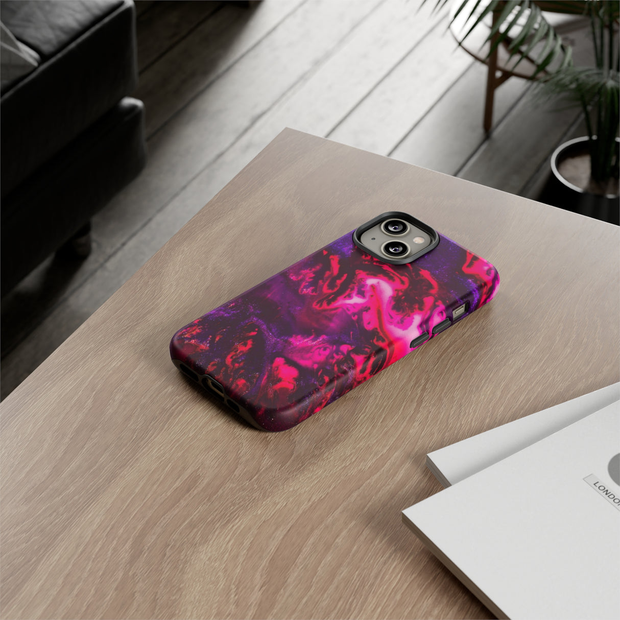 Deep Pink Galaxy Ink Art iPhone Case (Protective) Phone Case