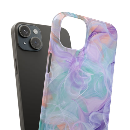 Purple Peach Whirl - Slim iPhone 15 Phone Case