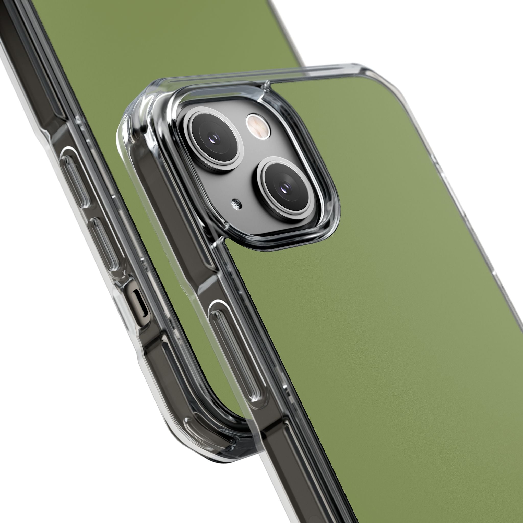 Moss Green - Clear Impact Case for iPhone