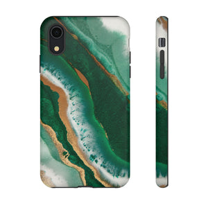 Green & Gold Epoxy - Protective Phone Case