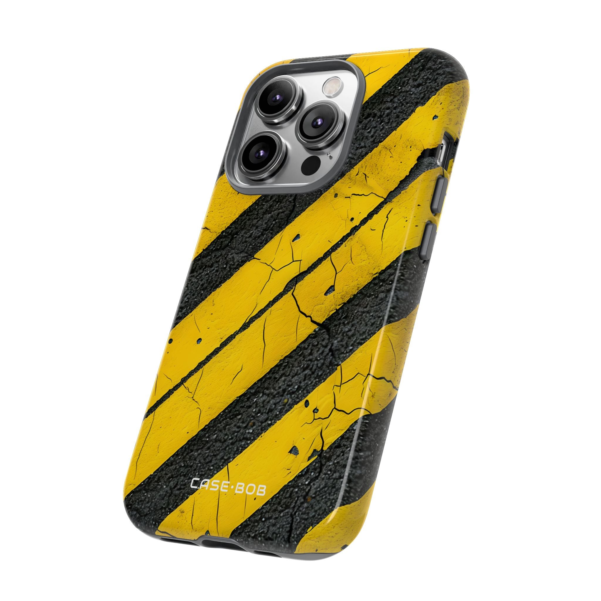 Yellow Stripe Distress iPhone 14 Pro Case - Tough