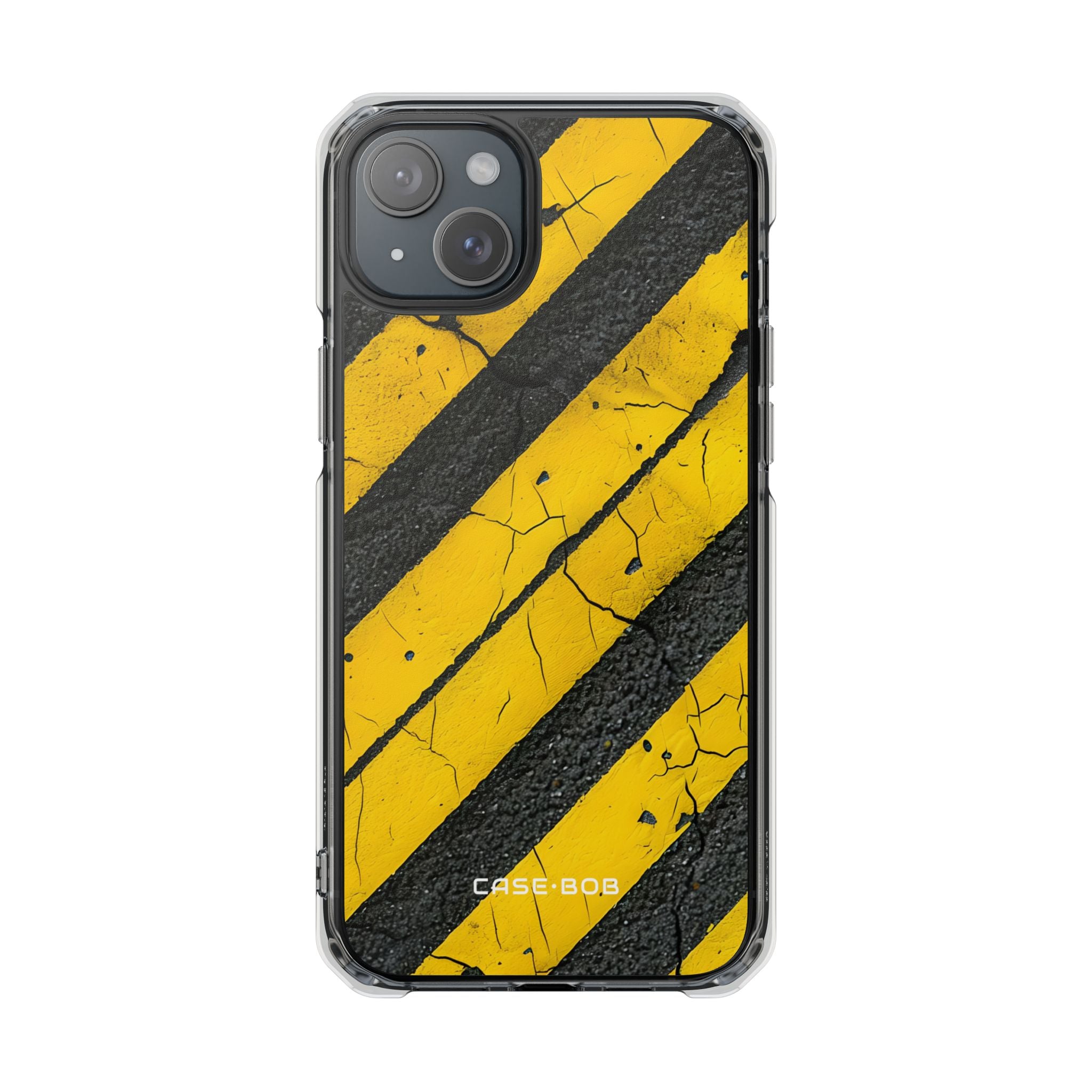 Yellow Stripe Distress iPhone 15 Plus Case - Impact